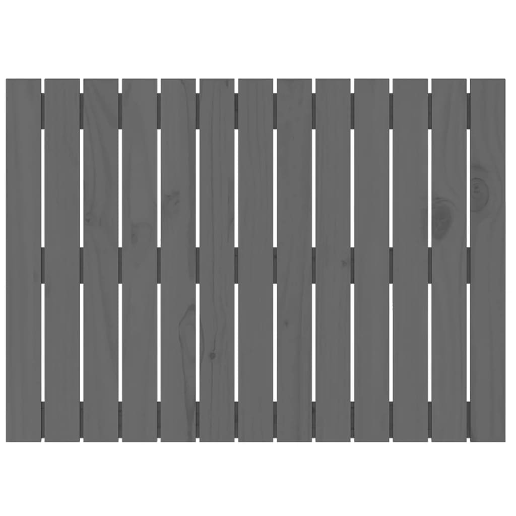 Cabeceira de parede 82,5x3x60 cm madeira de pinho maciça cinza