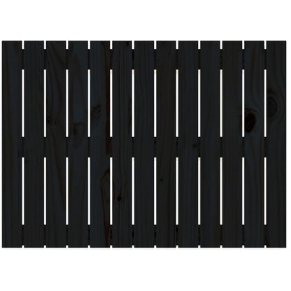 Cabeceira de parede 82,5x3x60 cm madeira de pinho maciça preto