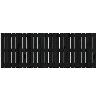 Cabeceira de parede 166x3x60 cm madeira de pinho maciça preto