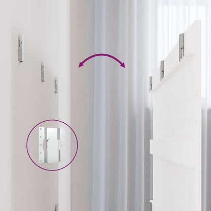 Cabeceira de parede 185x3x60 cm madeira de pinho maciça branco