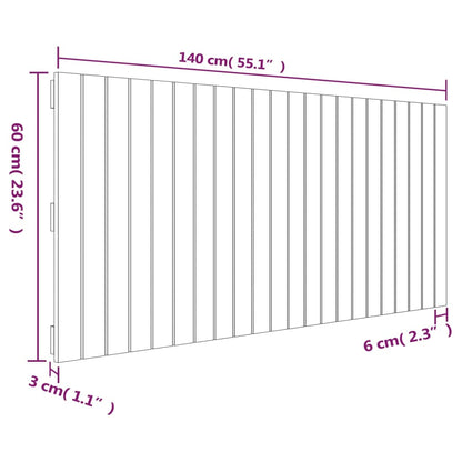 Cabeceira de parede 140x3x60 cm pinho maciço castanho-mel