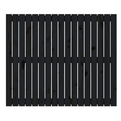 Cabeceira de parede 108x3x90 cm madeira de pinho maciça preto