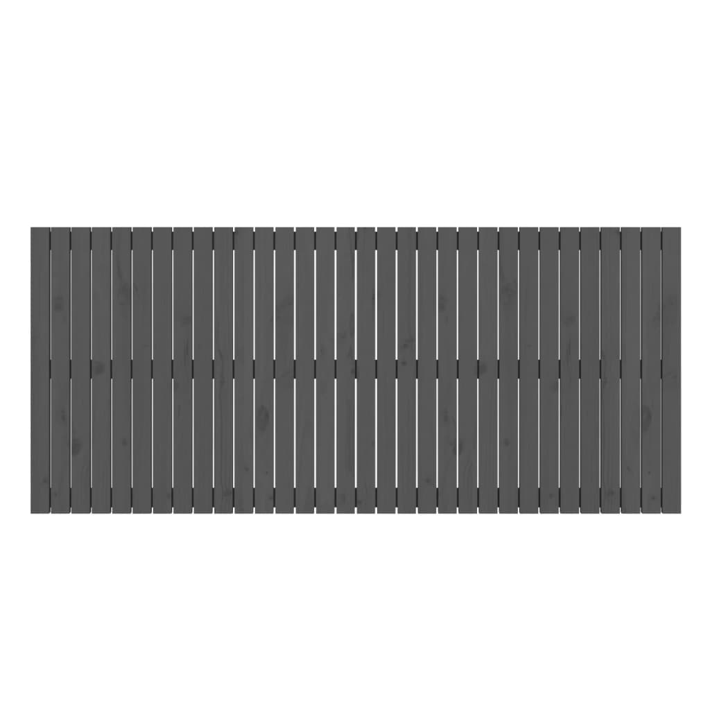 Cabeceira de parede 204x3x90 cm madeira de pinho maciça cinza