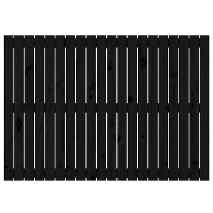 Cabeceira de parede 127,5x3x90 cm madeira de pinho maciça preto
