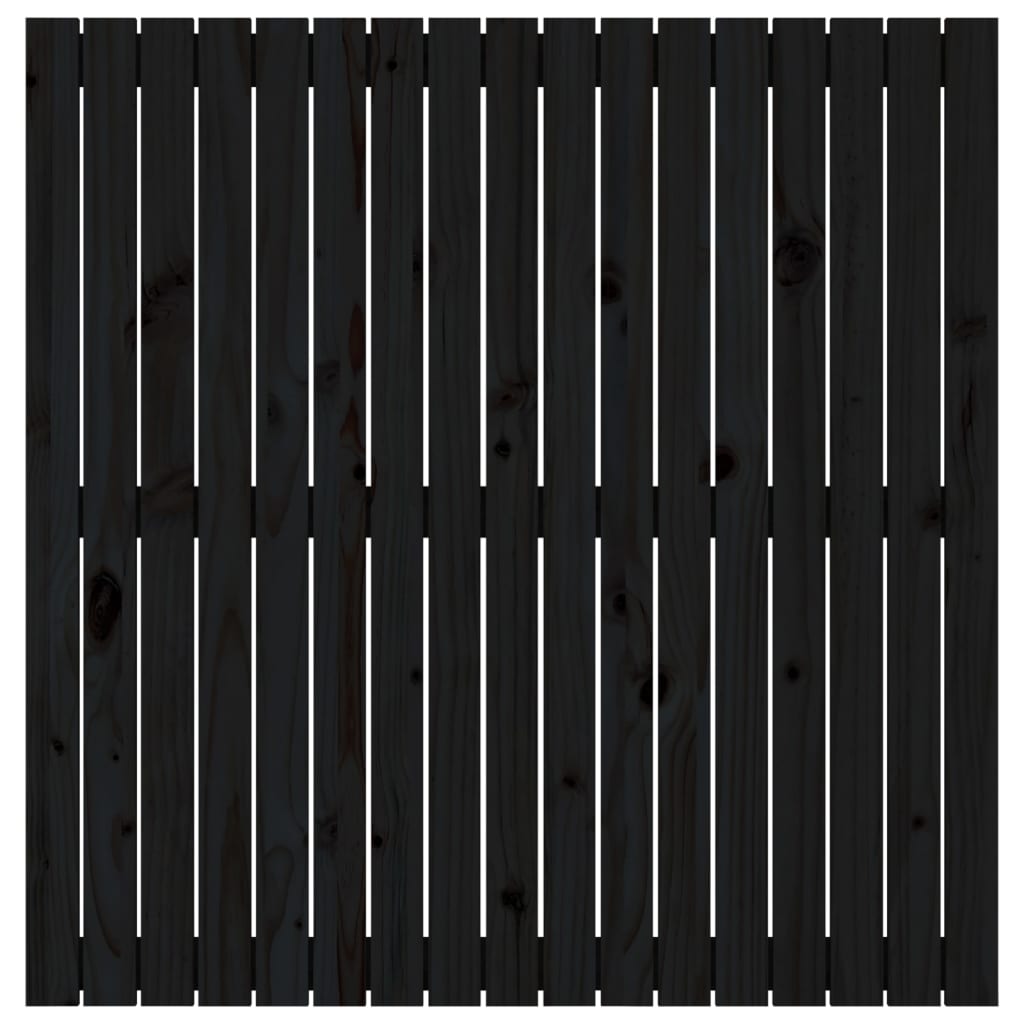 Cabeceira de parede 108x3x110 cm madeira de pinho maciça preto