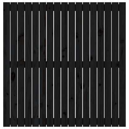 Cabeceira de parede 108x3x110 cm madeira de pinho maciça preto