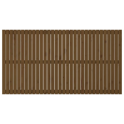 Cabeceira de parede 204x3x110 cm pinho maciço castanho-mel