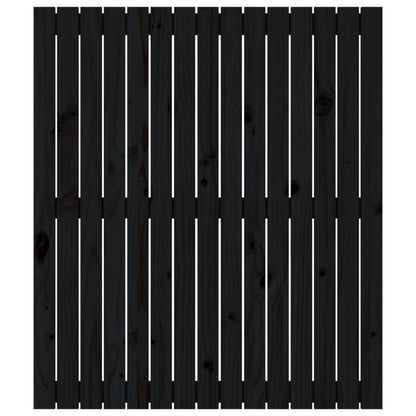 Cabeceira de parede 95,5x3x110 cm madeira de pinho maciça preto