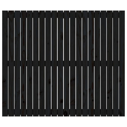 Cabeceira de parede 127,5x3x110cm madeira de pinho maciça preto