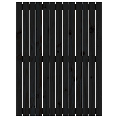 Cabeceira de parede 82,5x3x110 cm madeira de pinho maciça preto