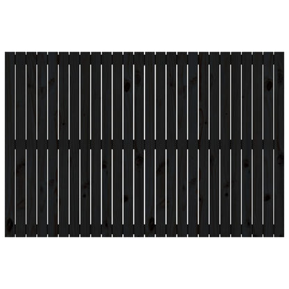 Cabeceira de parede 166x3x110 cm madeira de pinho maciça preto
