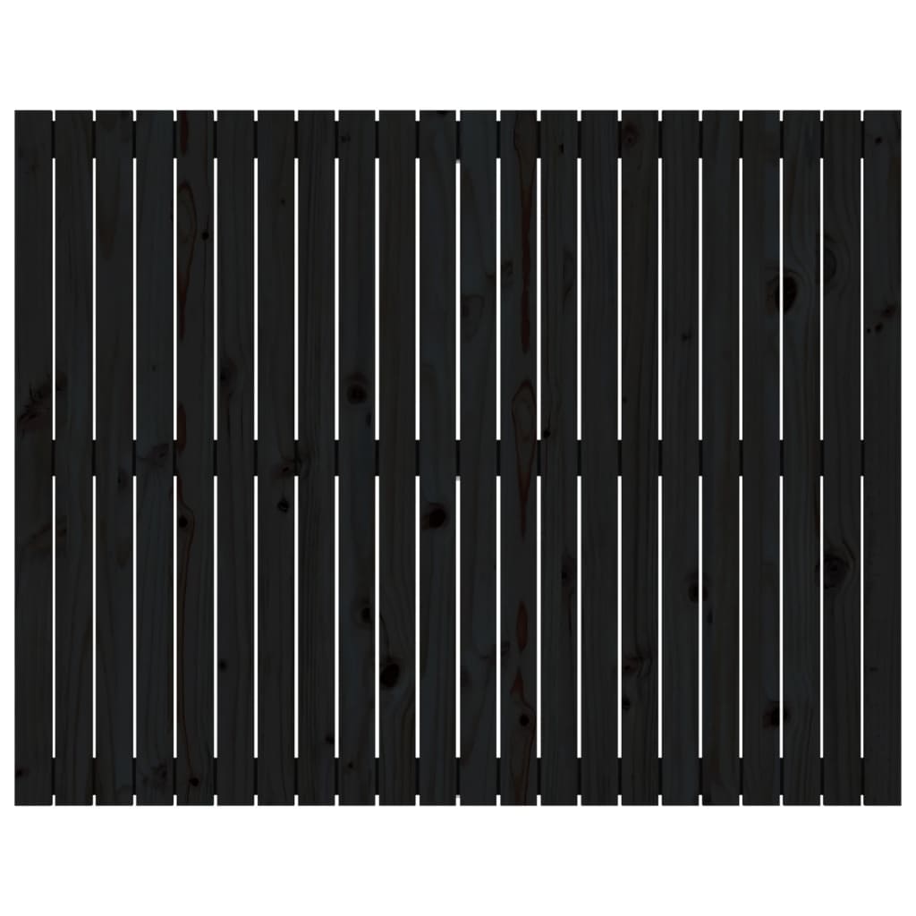Cabeceira de parede 140x3x110 cm madeira de pinho maciça preto