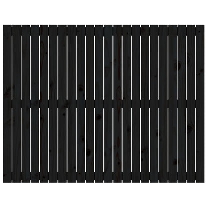 Cabeceira de parede 140x3x110 cm madeira de pinho maciça preto