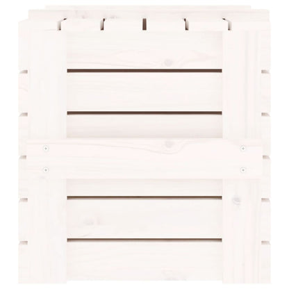 Caixa de arrumação 58x40,5x42 madeira de pinho maciça branco