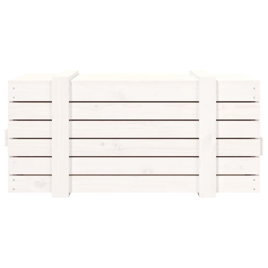 Caixa de arrumação 91x40,5x42 madeira de pinho maciça branco