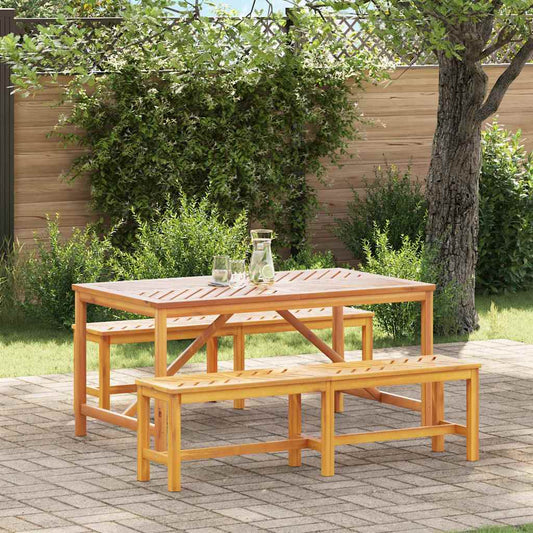 Conjunto de Jantar para Jardim 3 pcs Castanho 150 x 90 x 74 cm