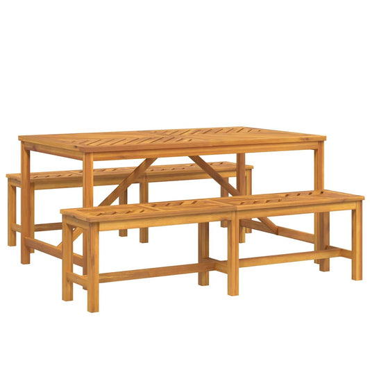 Conjunto de Jantar para Jardim 3 pcs Castanho 150 x 90 x 74 cm