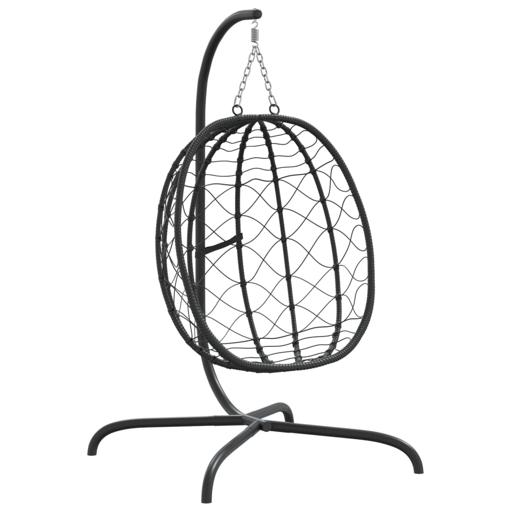 Cadeira suspensa Egg com almofada, vime sintético branco creme e aço