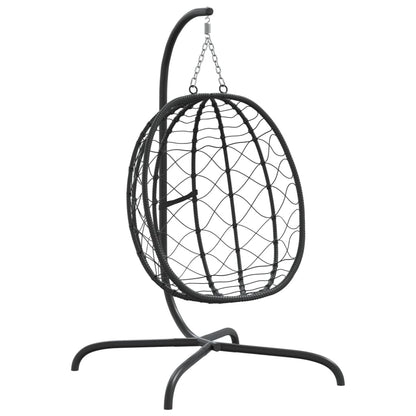 Cadeira suspensa Egg com almofada, vime sintético branco creme e aço