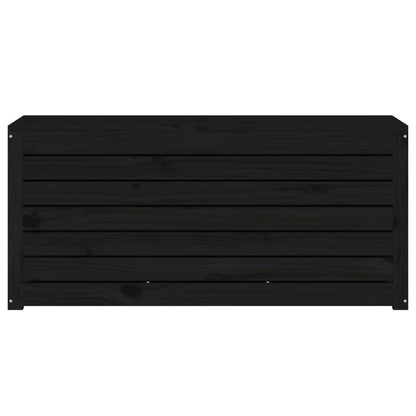 Caixa de jardim 101x50,5x46,5 cm madeira de pinho maciça preto