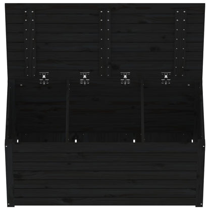 Caixa de jardim 101x50,5x46,5 cm madeira de pinho maciça preto