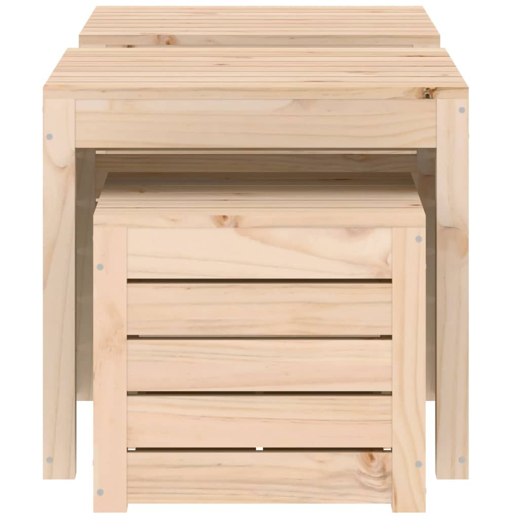 3 pcs conjunto de caixas de jardim madeira de pinho maciça