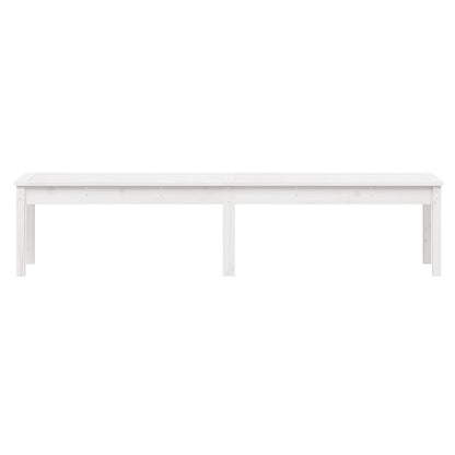 Banco de jardim com 2 lugares 203,5x44x45cm pinho maciço branco