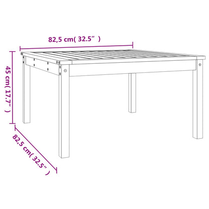 Mesa de jardim 82,5x82,5x45 cm madeira de pinho maciça branco