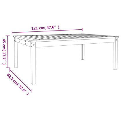 Mesa de jardim 121x82,5x45 cm madeira de pinho maciça