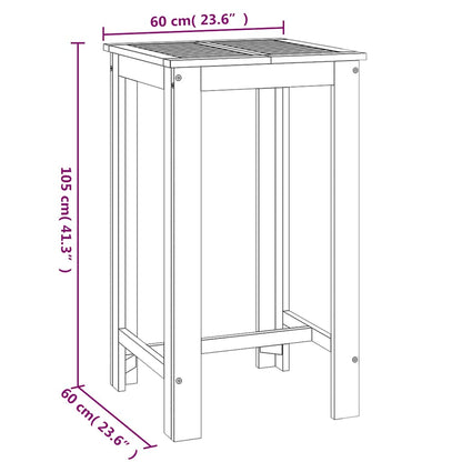 Mesa de bar de jardim 60x60x105 cm madeira de acácia maciça