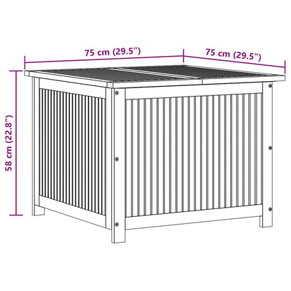 Caixa de arrumação para jardim 75x75x58 cm acácia maciça
