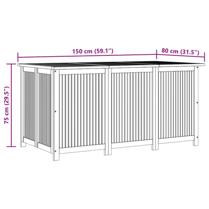 Caixa de arrumação para jardim 150x80x75 cm acácia maciça