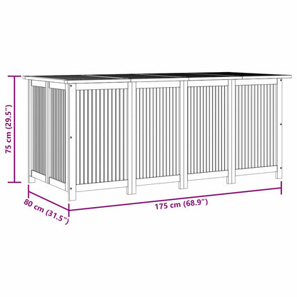 Caixa de arrumação para jardim 175x80x75 cm acácia maciça