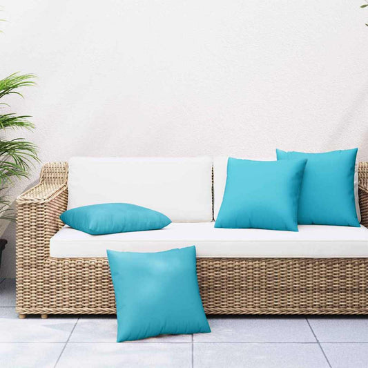 Travesseiros Decorativos 4 pcs Turquesa 40 x 40 cm tecido