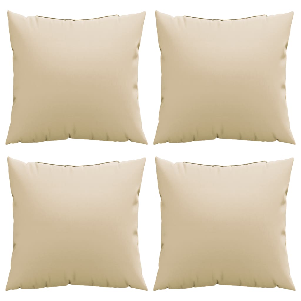 Almofadas de sofá 4 pcs 60x60 cm tecido bege