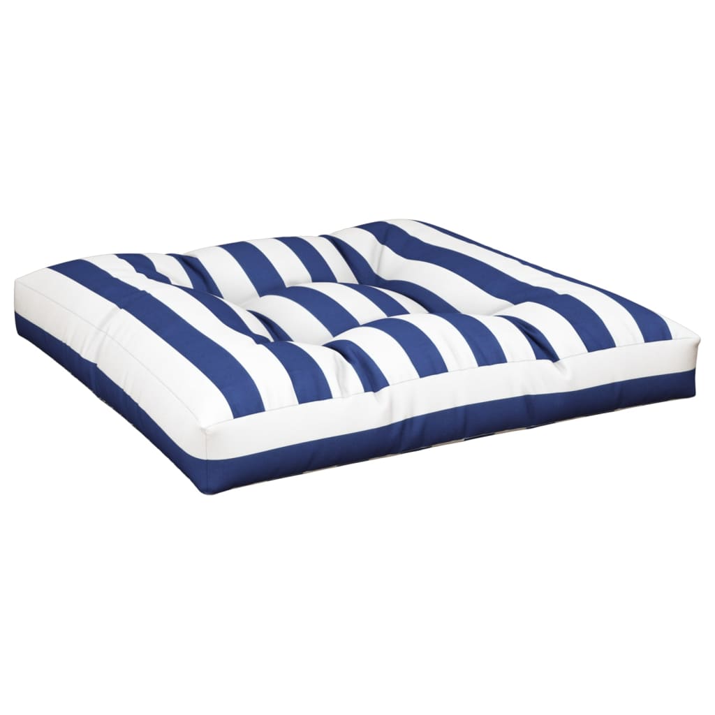 Almofadão para sofá de paletes 80x80x12 cm tecido azul/branco