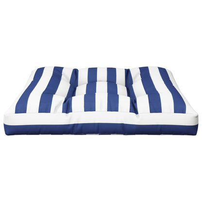 Almofadão para sofá de paletes 80x80x12 cm tecido azul/branco