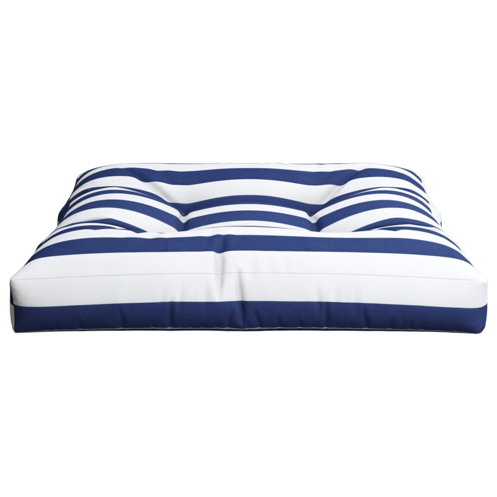 Almofadão para sofá de paletes 80x80x12 cm tecido azul/branco