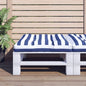 Almofadão para sofá de paletes 80x80x12 cm tecido azul/branco