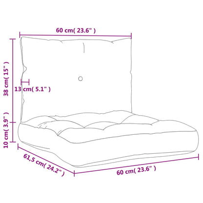 Almofadões p/ móveis de paletes 2 pcs tecido oxford turquesa