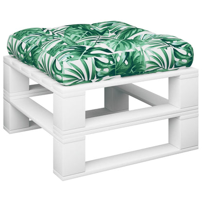 Almofadão para sofá de paletes 58x58x10 cm tecido padrão folhas