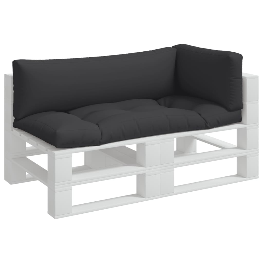 Almofadões para sofás de paletes 3 pcs tecido preto