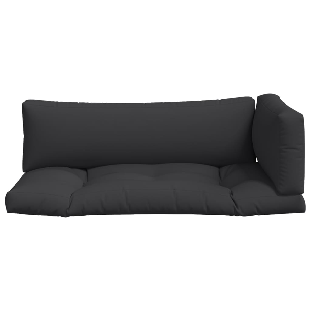 Almofadões para sofás de paletes 3 pcs tecido preto