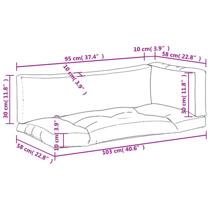Almofadões p/ móveis de paletes 3 pcs tecido oxford turquesa