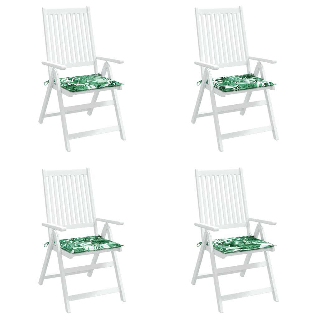 Almofadões p/ cadeira 4pcs 40x40x3cm tecido padrão folhas