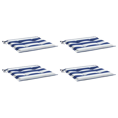 Almofadões p/ cadeira 4pcs 40x40x4 cm tecido riscas azul/branco