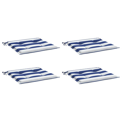 Almofadões p/ cadeira 4pcs 40x40x4 cm tecido riscas azul/branco