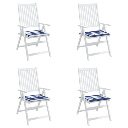 Almofadões p/ cadeira 4pcs 40x40x4 cm tecido riscas azul/branco