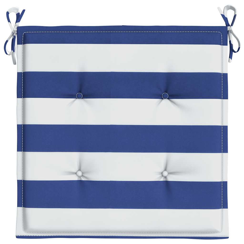 Almofadões p/ cadeira 4pcs 40x40x4 cm tecido riscas azul/branco