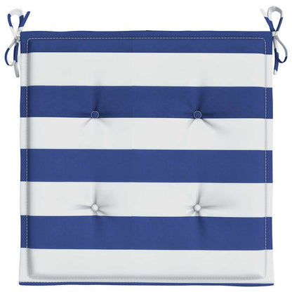 Almofadões p/ cadeira 4pcs 40x40x4 cm tecido riscas azul/branco